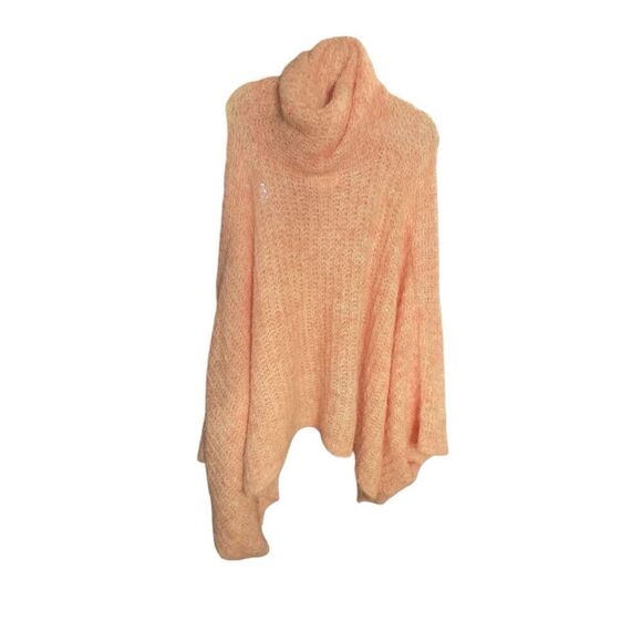 NWT Anthropologie Funnel-Neck Poncho One Size Pink/Rose Handcrafted Fuzzy Knit - Picture 8 of 12